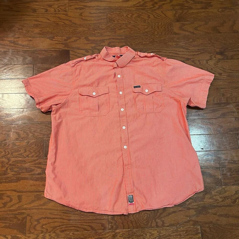 Rocawear Men's Orange and Pink Shirt